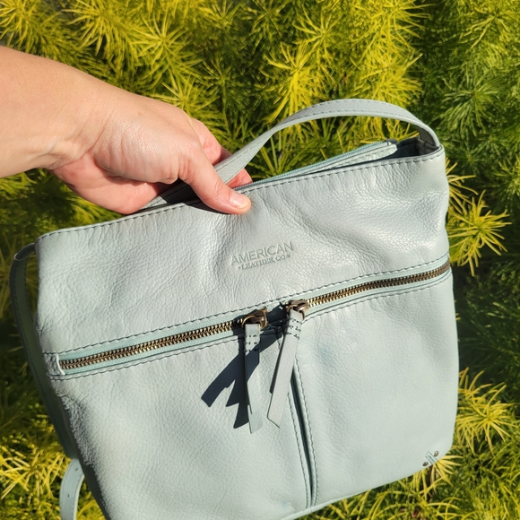 American Leather Crossbody Bag - Soft Blue - Picture 11 of 11